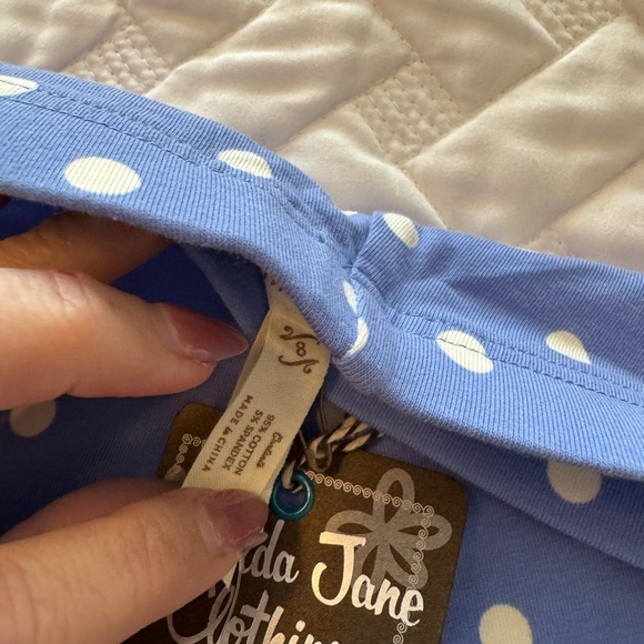 NWT Matilda Jane Day Camp Shorties Adventure Begins Blue Yellow Dot Sz 8 - Picture 3 of 3